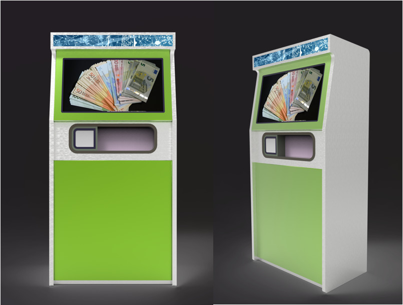 Aktueller Firmenfall über Barcode bearbeiteter ATM-Maschinen-Geldautomat