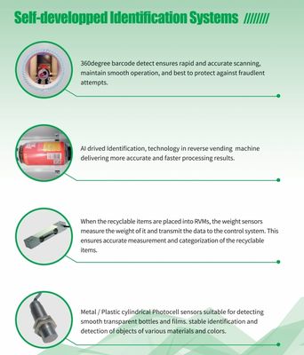 Customized Wrapping Withdraw E-wallet Reverse Vending Machine Recycling PET and LDPE with crusher